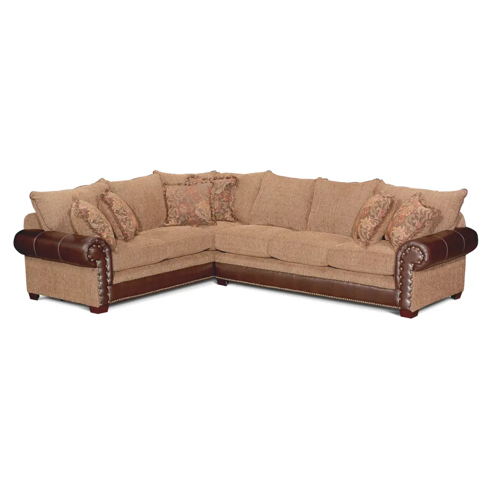 Mocha Brown Traditional 2 Piece Sectional - Walker-1