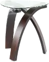Allure Glass Brown End Table