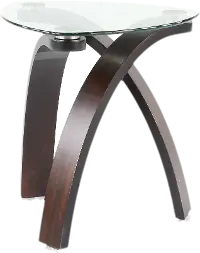 Allure Glass Brown End Table