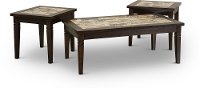 Wood & Marble 3 Piece Coffee Table Set