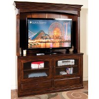 Washed Brown 2 Piece Traditional Entertainment Center - Santa Fe