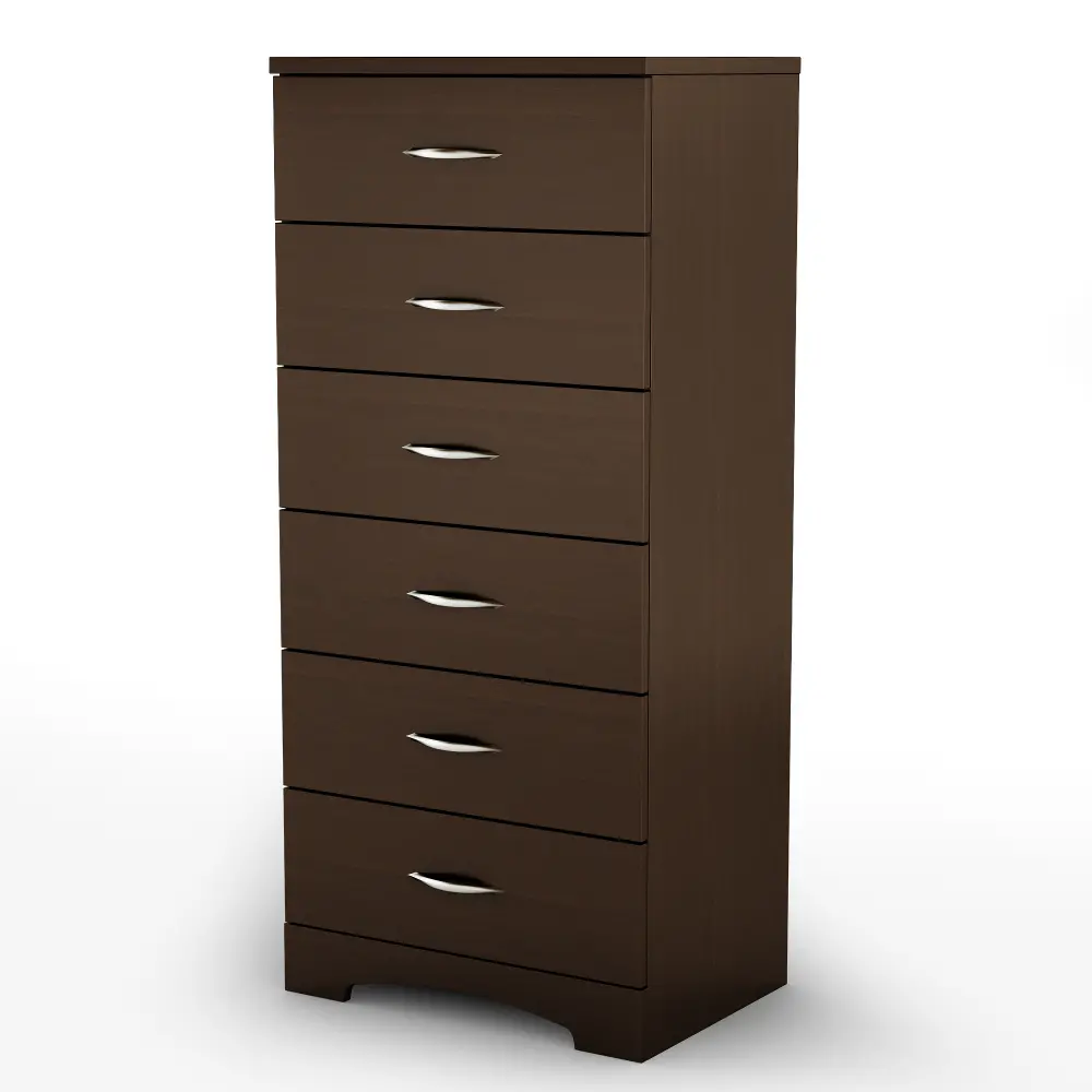 3159066 Chocolate Brown 6-Drawer Chest of Drawers - Step One-1