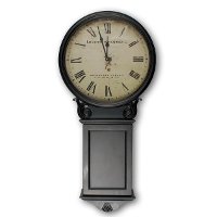 WM-12278-LIVERPOOL Antique Black Wall Clock