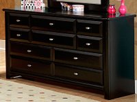Laguna Black Contemporary 9-Drawer Dresser