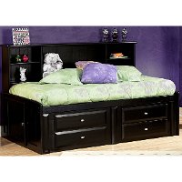Contemporary Black Full Size RoomSaver Storage Bed - Laguna