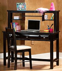 Laguna Black Contemporary Desk & Hutch