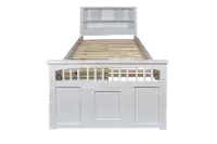 Classic White Twin Storage Bed with 1 Side Storage Drawers - Bayfront