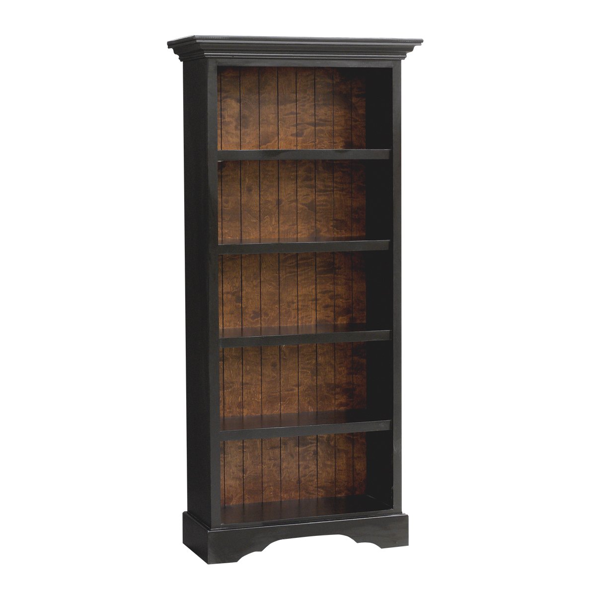 75 Inch Traditional Black Bookcase-2