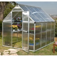 HG5008-NAT6X8SLVR Poly-Tex Nature 6' x 8' Hobby Greenhouse