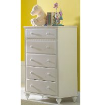1528-785W White 5-Drawer Chest - Lauren