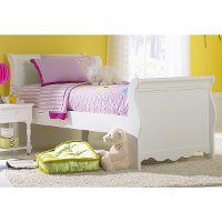 1528BFSR White Full Size Sleigh Bed - Lauren