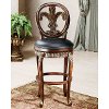 62970 Distressed Cherry 31 Inch Bar Stool - Fleur De Lis