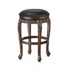 62994 Distressed Cherry 30 Inch Swivel Bar Stool - Fleur De Lis