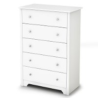 3150035 Classic Pure White 5-Drawer Chest - Vito