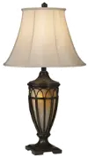 31 Inch Bronze Cage Table Lamp With Night Light