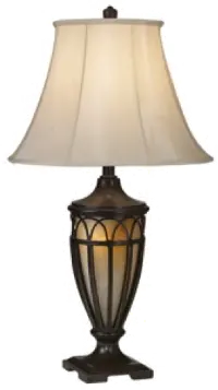 31 Inch Bronze Cage Table Lamp With Night Light