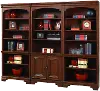 Richmond 3 Piece Cherry Brown Bookcase Wall
