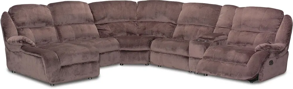 Espresso Upholstered 6 Piece Sectional-1