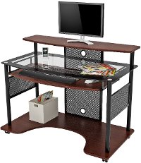 Mobile Glass Computer Desk - Cyrus-2