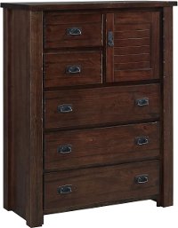 Rustic Dark Pine Chest of Drawers - Trestlewood