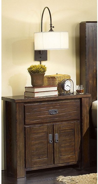 Rustic Dark Pine Nightstand - Trestlewood
