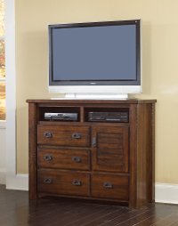 Casual Rustic Dark Pine TV Chest - Trestlewood