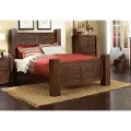 Casual Rustic Dark Pine Queen Bed - Trestlewood