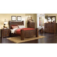 Dark Pine 4 Piece King Bedroom Set - Trestlewood