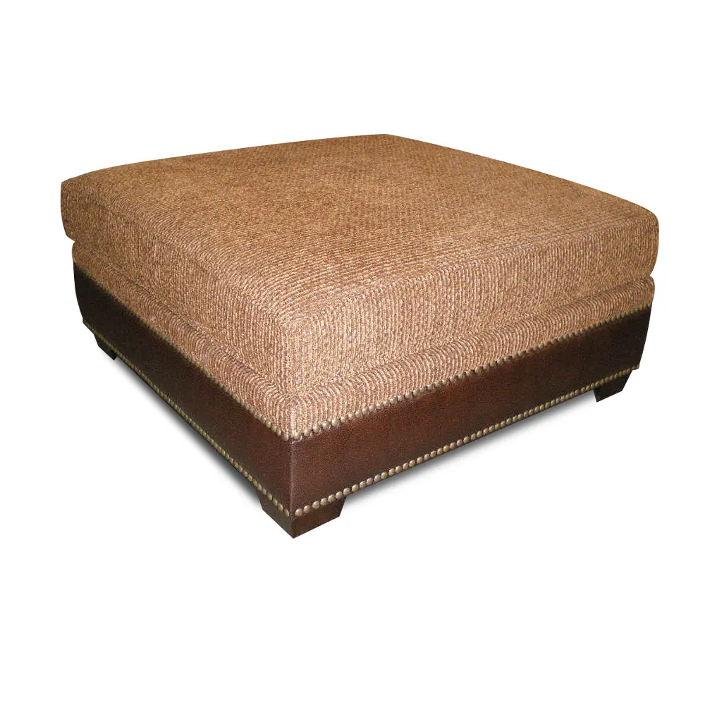 Walker 40 Inch Brown Upholstered Cocktail Ottoman-1