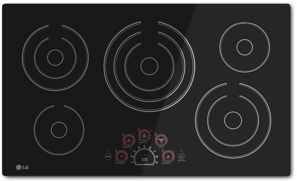 LCE3610SB LG 36 Inch Smoothtop Electric Cooktop - Black-1