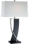 Interlock Silver & Espresso Table Lamp