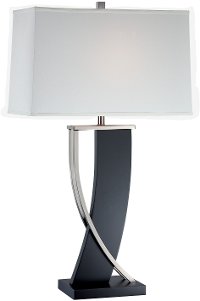Interlock Silver & Espresso Table Lamp