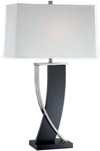 Interlock Silver & Espresso Table Lamp