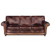 Classic Traditional Brown Leather Sofa - Toberlone