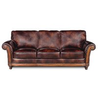 Classic Traditional Brown Leather Sofa - Toberlone