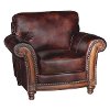 Classic Traditional Brown Leather Chair - Toberlone