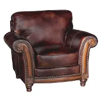 Classic Traditional Brown Leather Chair - Toberlone