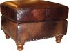 Classic Traditional Brown Leather Ottoman - Toberlone