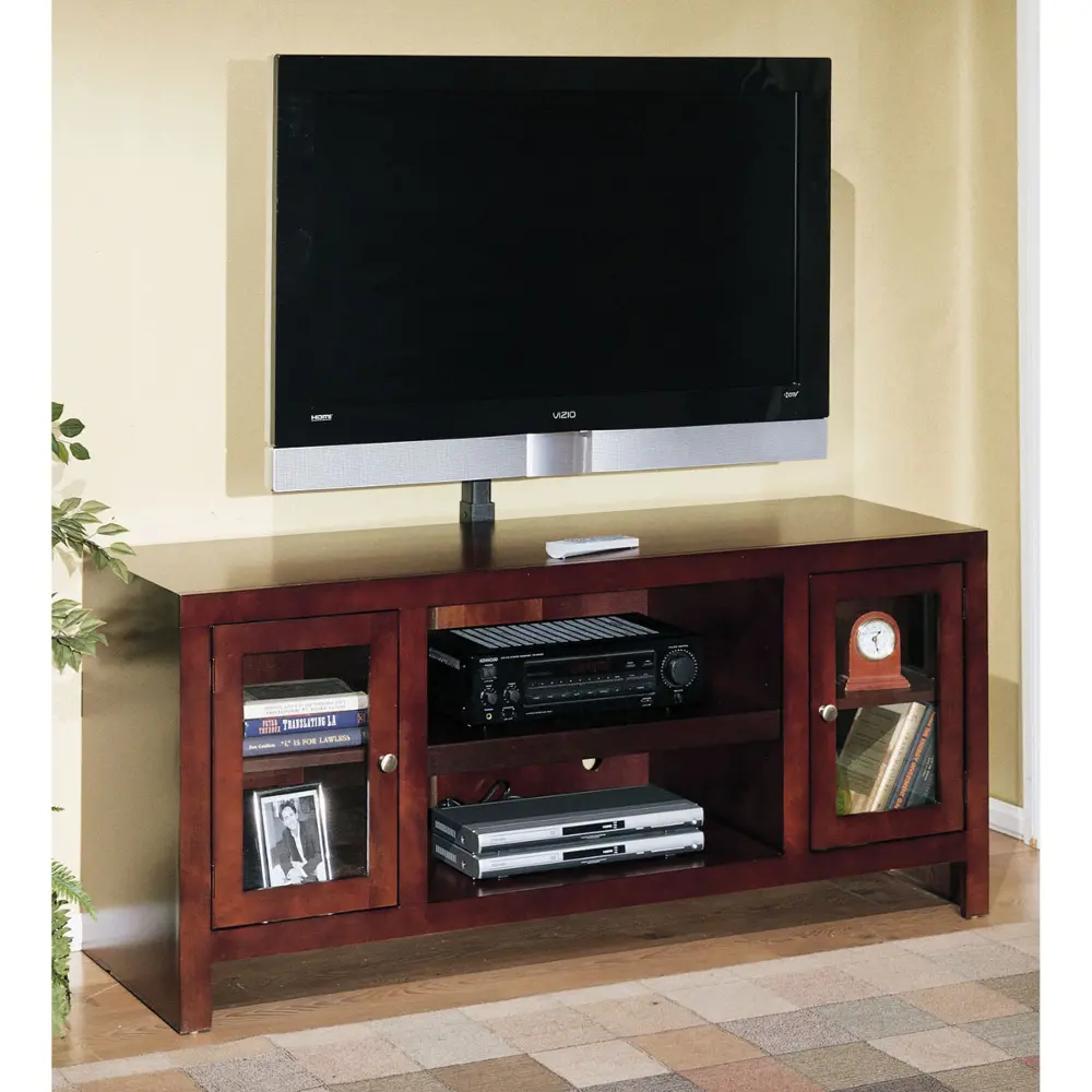 60 Inch Cherry Brown TV Stand - Del Mar-1