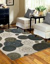 8 x 11 Large White, Brown and Blue Rug - Mystique-2