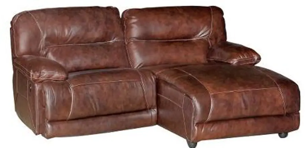 Brown Leather-Match 2 Piece 2x Power Reclining Sectional - Dylan-1