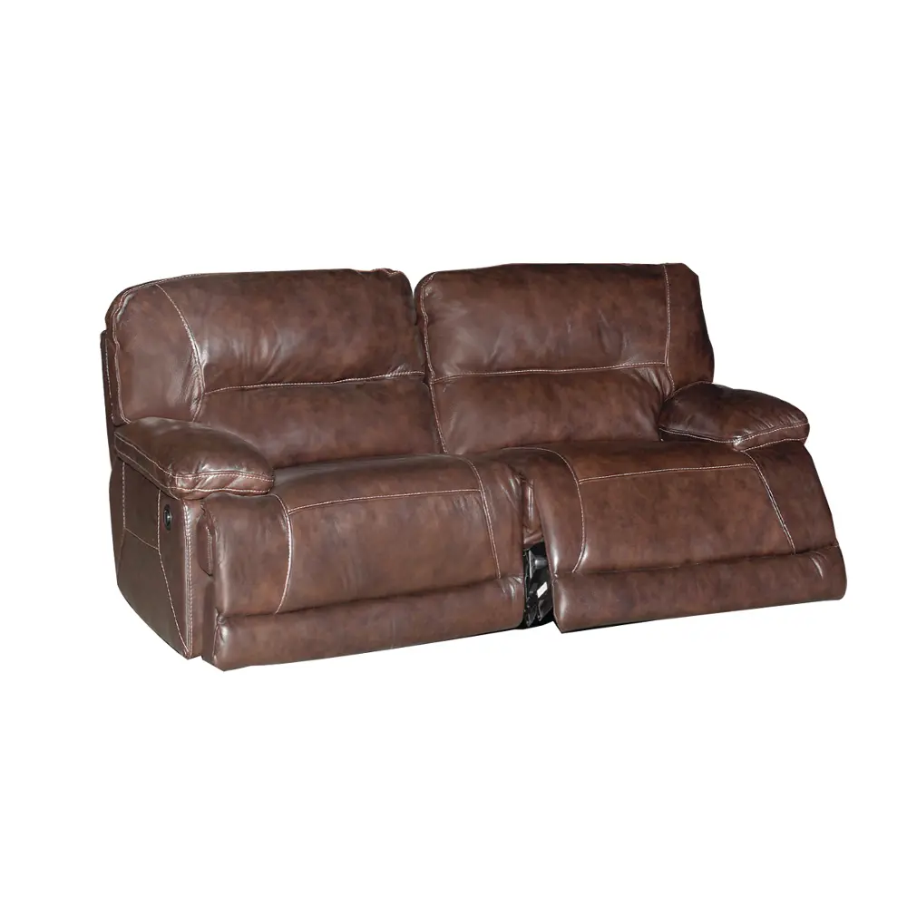 Dark Brown Leather-Match Manual Reclining Sofa - Dylan-1