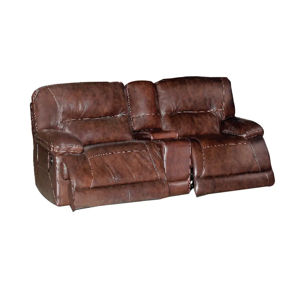 Brown Leather-Match 3 Piece Manual Reclining Sectional - Dylan-1