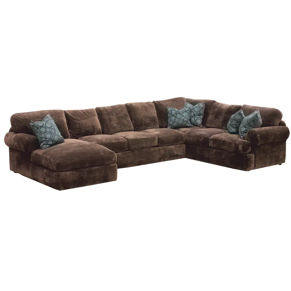 5th Avenue 3 Piece Chocolate Brown Upholstered Sectional-1
