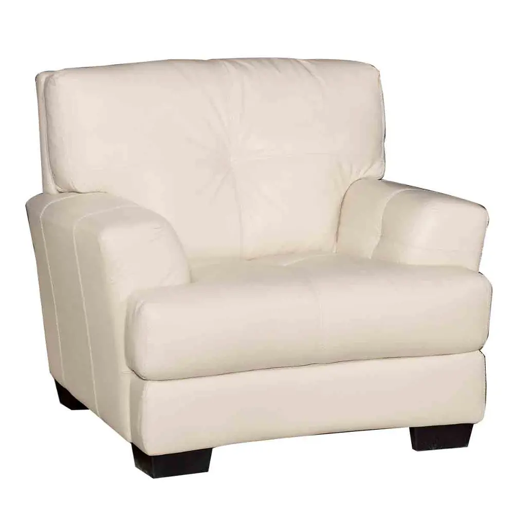 Cream Leather Chair - Manhattan Collection-1