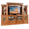 Oak Brown 6 Piece Classic Entertainment Center - Sedona