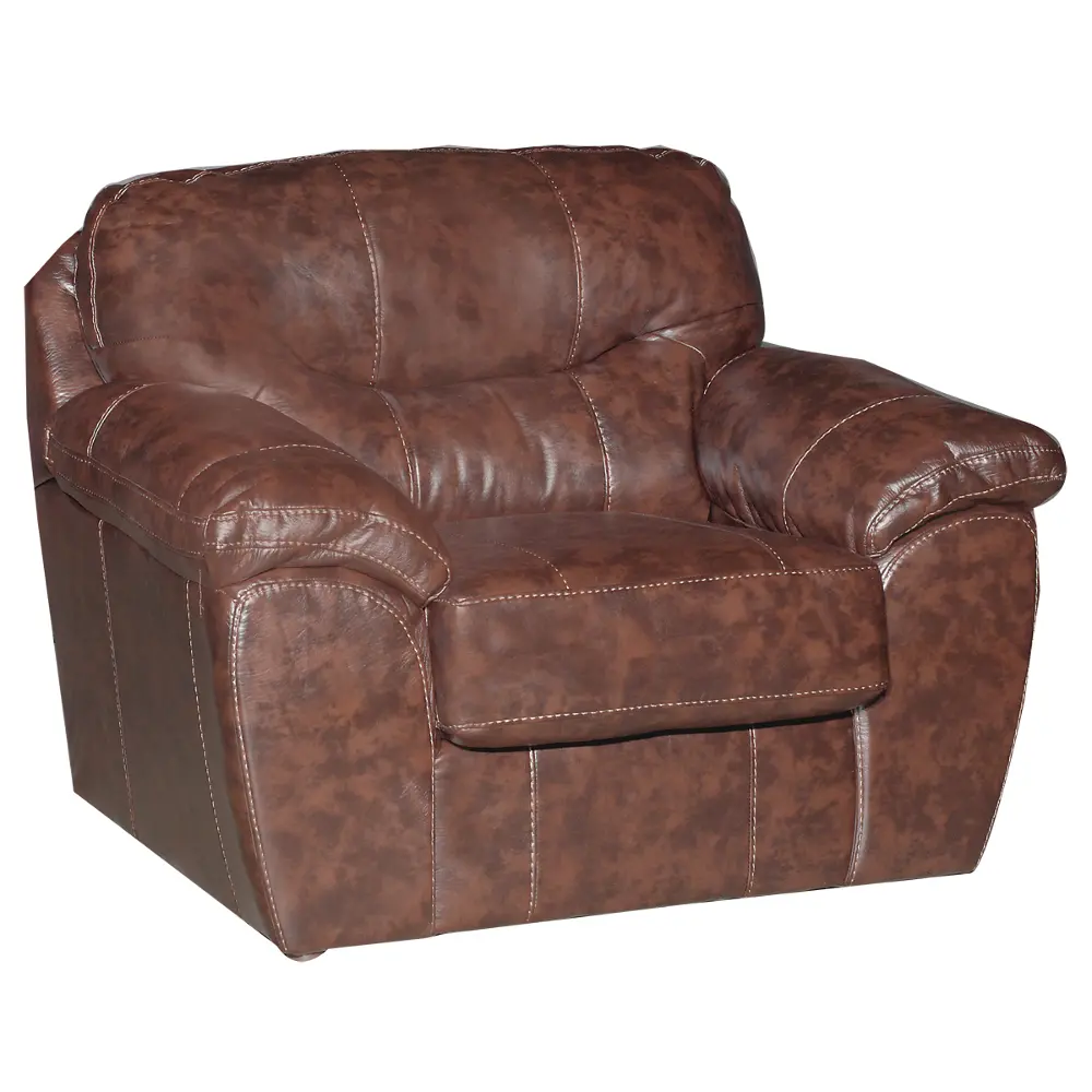 4430-01 51 Inch Brown Leather-like Upholstered Chair-1