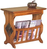 Rustic Oak Magazine Rack and End Table