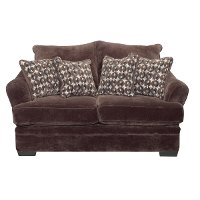 Casual Contemporary Chocolate Brown Loveseat - Acropolis