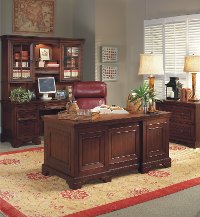 Burgundy Brown Executive Wood Desk - Richmond-2